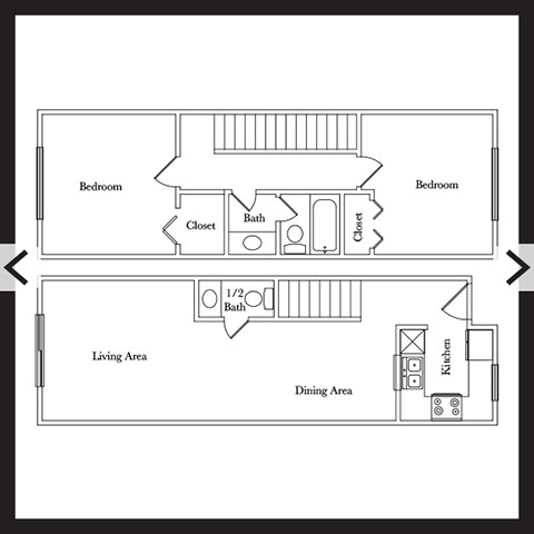 2 Bedroom 1.5 Bath 914 sf